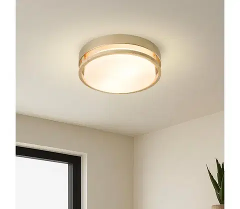 Svietidlá BRILAGI - Stropné svietidlo ORINO 2xE27/40W/230V priemer 27 cm zlatá/dub BRI866