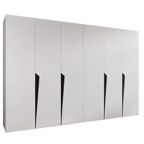Šatníkové skrine Skriňa Piano 1-300 (2x150) biela/čierna