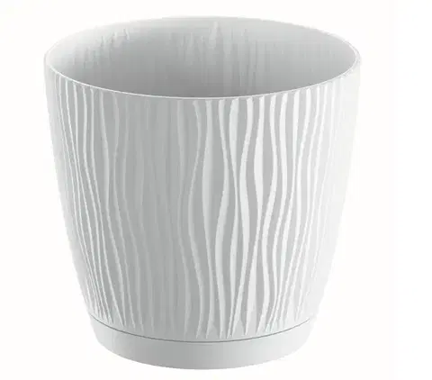 Kvetináče PROSPERPLAST - Kvetináč Sandy 12,9cm biely