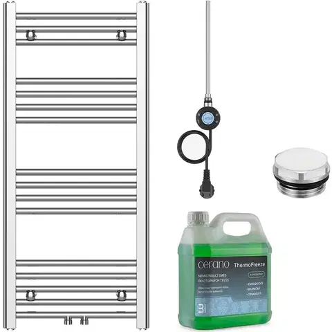 Doplnky do kúpeľne CERANO - Kúpeľňový elektrický radiátorový set Benito - WIFI - 300W - chróm - 1000x450 mm CER-268861