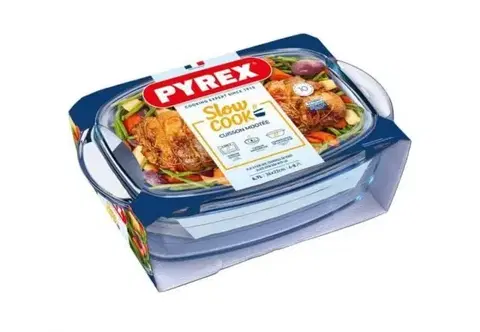 Pekáče a zapekacie misy PYREX Misa zapekacia hranatá s pokrievkou, 36x22x15cm, 4,4L+2,3L, sklo číre PYREX, spevnený obal KLC