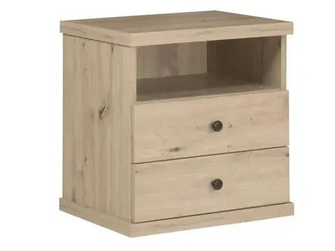 Nočné stolíky KONDELA Koli C-17 nočný stolík dub artisan / čierna