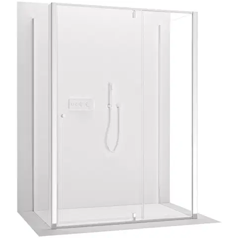 Sprchovacie kúty CERANO - Trojstenný sprchovací kút Santini UL/P - 6 mm - chróm, transparentné sklo - 100x100x195 - pivotový CER-8050BD7880