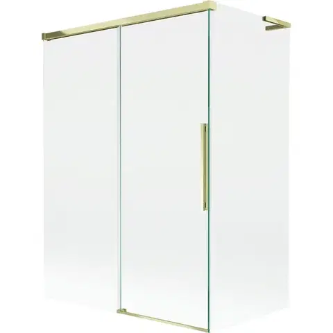 Sprchové dvere MEXEN/S - Rox L vaňová zástena 2-krídlová posuvná 120 + 70 x 150, transparent, zlatá 8C9L-120-070-50-00
