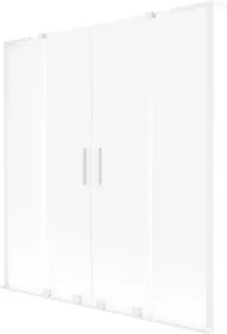 Sprchové dvere MEXEN/S - Velar L Duo dvojkrídlová posuvná vaňová zástena 150 x 150, dekor, biela 896-150-003-32-20