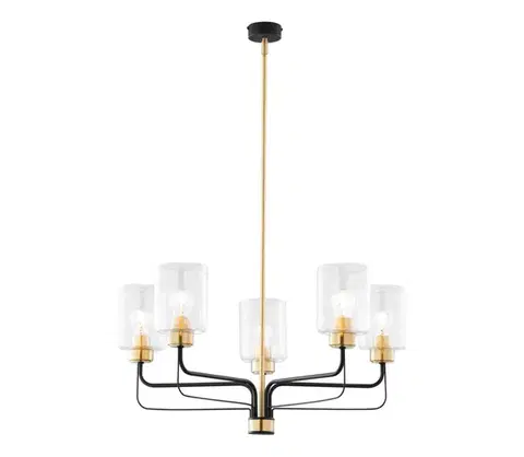 Svietidlá Jupiter 1882 - Luster na tyči CERES 5xE27/15W/230V zlatá/čierna 1882