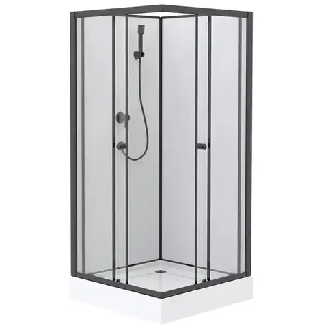Sprchové kúty 80x80 Sprchový box štvorcový Elize 80x80x200 čierny