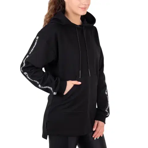 Dámske mikiny Dámska mikina inSPORTline Overhoodie čierna - S