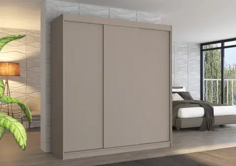 Šatníkové skrine ArtAdrk Šatníková skriňa MEGAN | cashmere 200 cm