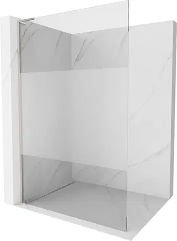 Sprchové dvere MEXEN/S - Kioto L Sprchová zástena WALK-IN 70 x 200, transparent/dekor, nikel kartáčovaná 800-070-103-97-35
