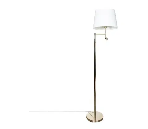 Lampy ByRydens 1988780-6509-LED Stoj. lampa ORLANDO 1xE27/5W/230V + LED/3W biela/zlatá 1988780-6509