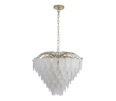 Svietidlá Searchlight 48970-6SB - Luster na reťazi FEATHER 6xE14/60W/230V 48970-6SB