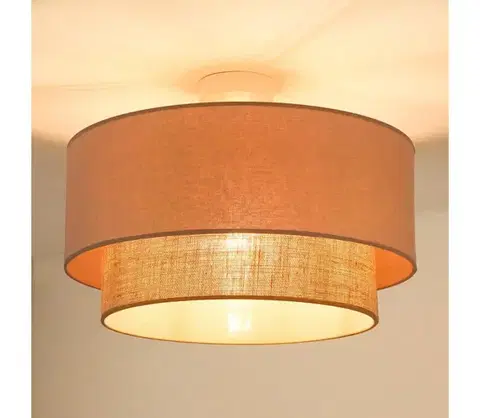 Svietidlá  - Prisadený luster  BOHO 1xE27/15W/230V pr. 45 cm béžová/hnedá 605861