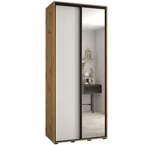 Šatníkové skrine Skriňa 45 Canaris 3 100 artisan/biela/čierna