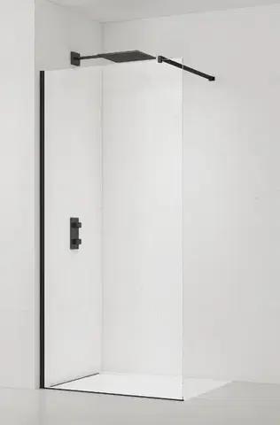 Sprchové dvere Sprchová zástena Walk-in 130 cm SAT čierna SATBWI130PRC SATBWI130PRC