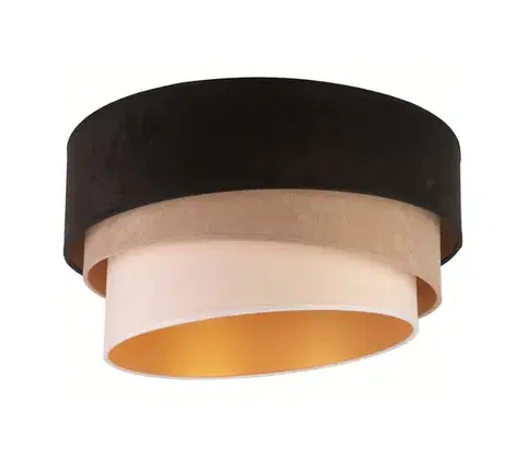 Svietidlá  - Stropné svietidlo DEVON 1xE27/40W/230V pr. 45 cm čierna/béžová 8017