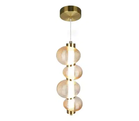 Svietidlá  LED luster na lanku BOLLA LED/17W/230V pr. 16 cm zlatý/dymovo-béžový ML1422