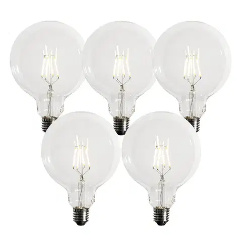 LED osvetlenie Sada 5 stmievateľných LED žiaroviek E27 G125 5W 450 lm 3000K