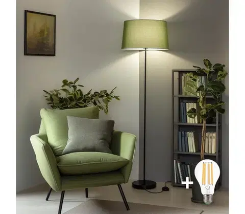 Lampy BRILAGI - LED Stojacia lampa CERIA 1xE27/40W/230V pr. 45 cm zelená/čierna SA2187+EG781045