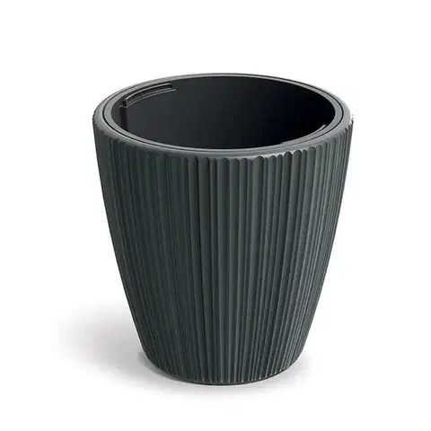 Kvetináče a truhlíky DBOR400-419U plastový kvetináč 39 cm tmavosivá