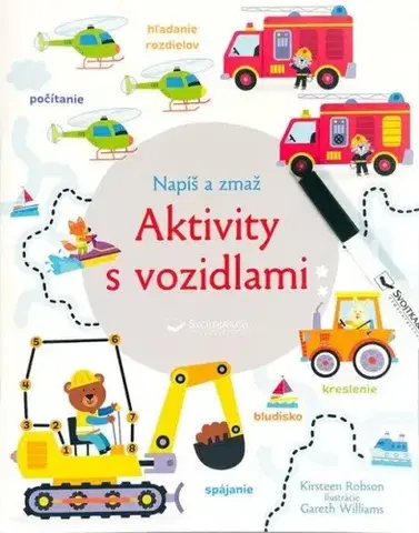 Nalepovačky, vystrihovačky, skladačky Napíš a zmaž - Aktivity s vozidlami