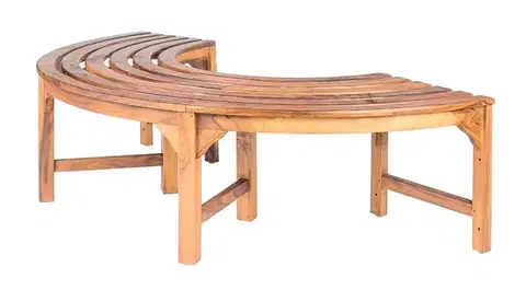 Záhradné lavice DEOKORK Teaková kruhová lavica AGNES 168 × 46 cm