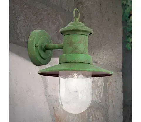 Svietidlá Orion AL 11-1205 - Vonkajšia nástenná lampa LEONIE 1xE27/60W/230V IP44 zelená AL 11-1205 Vintage/grün
