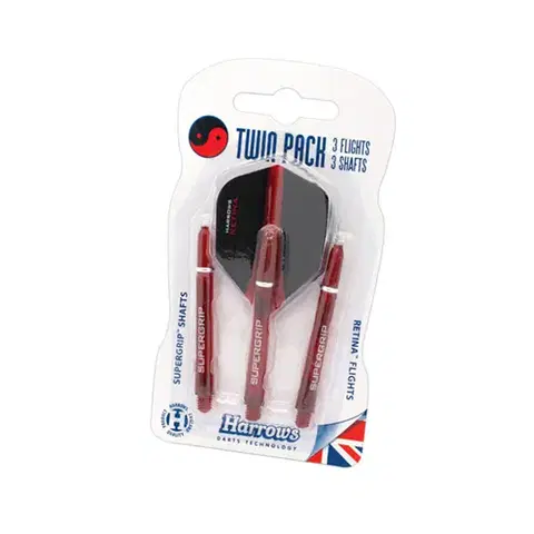 Násadky na šípky Násadky a letky Harrows Twin Pack Medium Red
