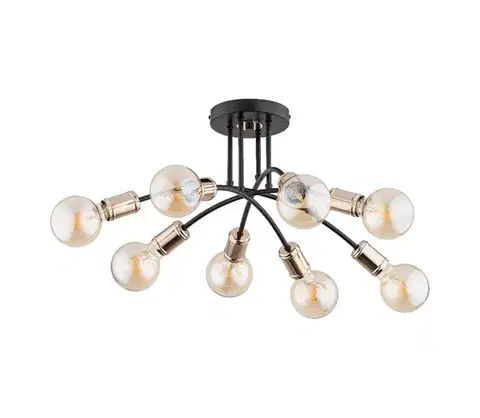 Svietidlá  Prisadený luster LANTI 8xE27/15W/230V zlatá/čierna 63098