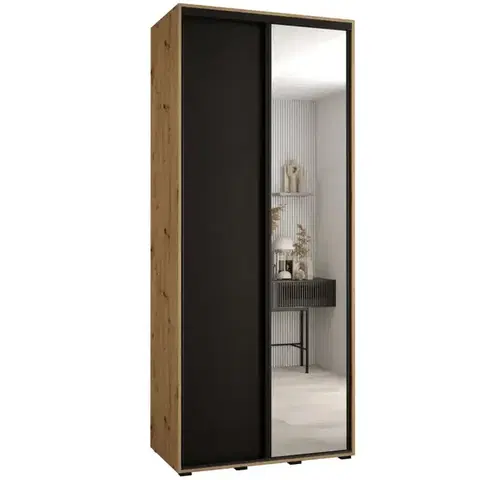 Šatníkové skrine Skriňa 45 Canaris 3 120 artisan/čierna/čierna