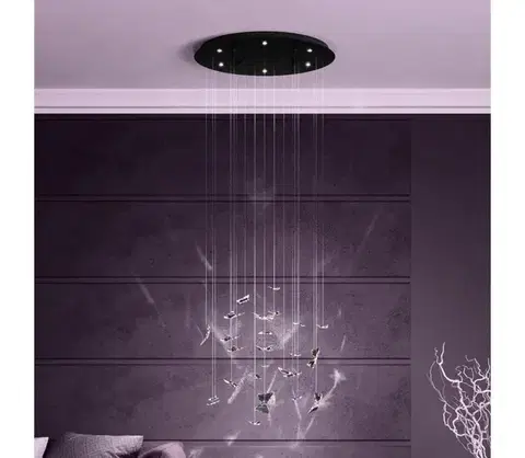 Svietidlá Eglo 390435 - LED stlmiteľný luster na lanku ADRADOS 6xLED/4,2W/230V čierny/číry 390435