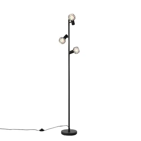 Stojace lampy Inteligentná stojaca lampa čierna nastaviteľná vrátane 3 Wifi P45 - Mesh