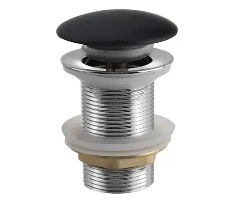 Svietidlá Sapho - Odtoková vpusť do umývadla Click-Clack BLOK, priemer 6,7 cm, marquin/matná čierna 2401-931