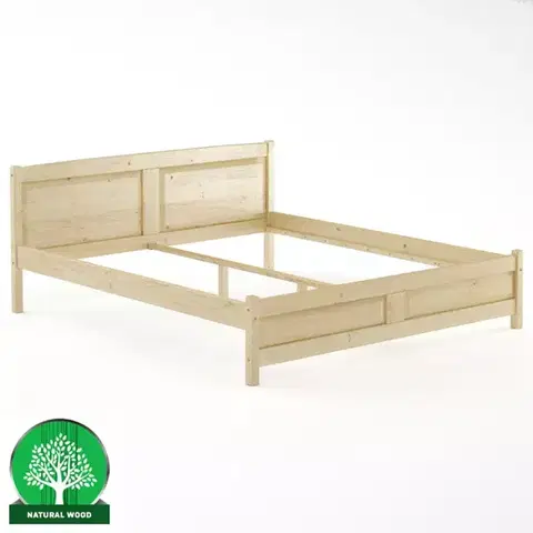 Drevené postele Posteľ borovica LK104–180x200 surová