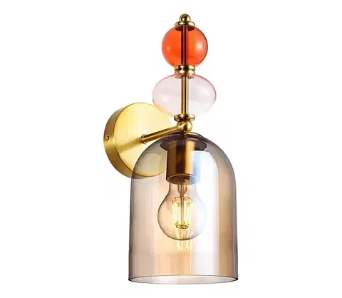 Svietidlá Light Prestige Nástenné svietidlo TROPEA 1xE27/15W/230V zlaté/dymovo-béžové LP-2004/1W AM