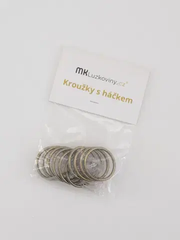 Záclony MKLozkoviny.sk Oceľové krúžky na záves s háčikmi - staré zlato 10 ks
