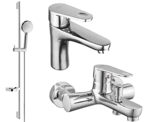 Sprchy a sprchové panely MEXEN/S - Kama DS75 Set umývadlové a vaňové batérie s príslušenstvom, chróm 72503DS75-00