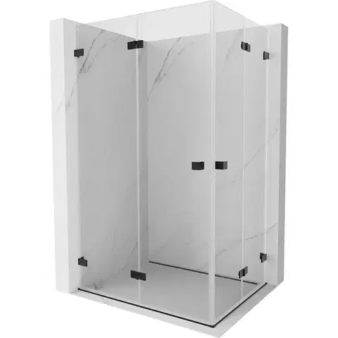 Sprchovacie kúty MEXEN/S - Lunar-F Duo sprchovací kút skladacie dvere 95 x 90, transparent, čierna 836-095L-090P-70-00