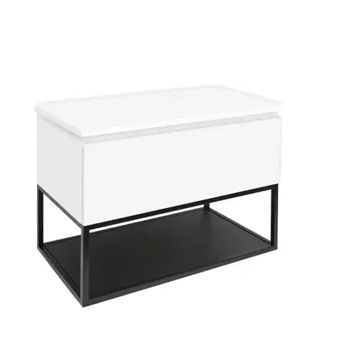 Kúpeľňový nábytok Kúpeľňová skrinka s krycou doskou SAT B-Way 59x57x45 cm biela lesk BWAY60WDESK BWAY60WDESK