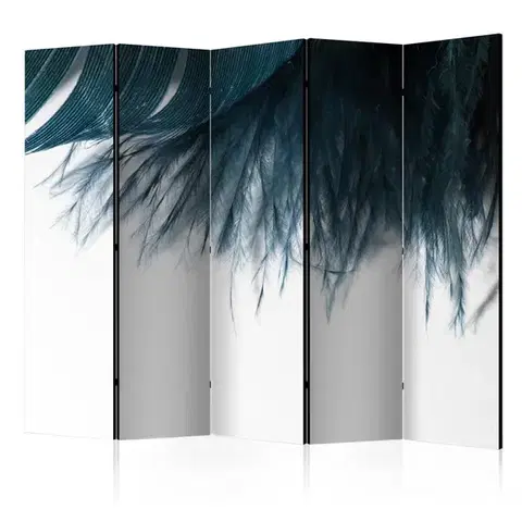 Paravány Paraván Dark Blue Feather Dekorhome