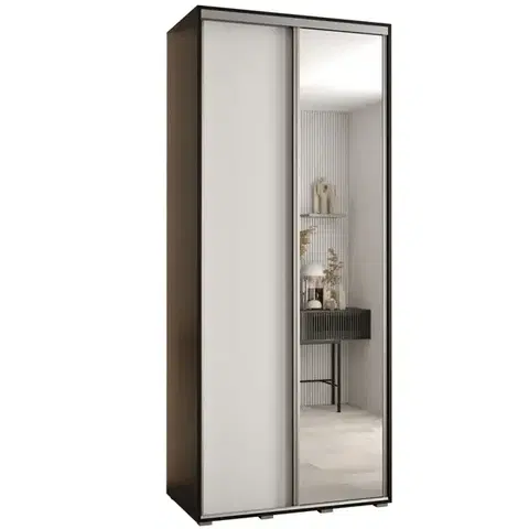 Šatníkové skrine Skriňa 45 Canaris 3 140 čierna/biela/silver