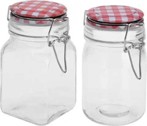 Dózy na potraviny Kinekus Sklenená dóza na potraviny, 250ml s tesnením karo viečko, hermetická