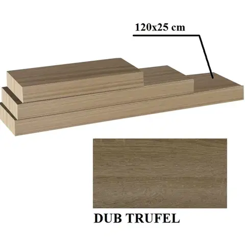 Police Nástenná polička GANA 120x25 Dub