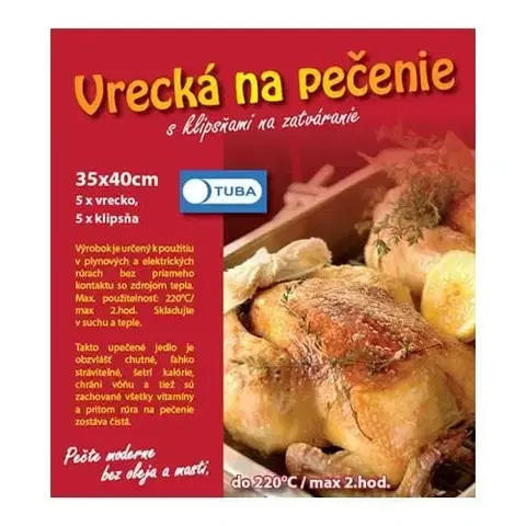 Potravinárske fólie Kinekus Vrecko na pečenie 35x40 cm 5ks + 5 x klipsa