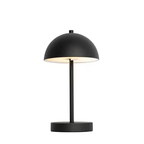 Lampy Vonkajšia stolná lampa čierna nabíjateľná 3-stupňovo stmievateľná - Keira