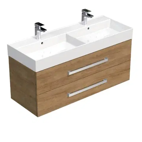 Kúpeľňový nábytok Kúpeľňová skrinka s umývadlom SAT Cube Way 120x53x46 cm dub Hickory CUBE461202DHSAT CUBE461202DHSAT