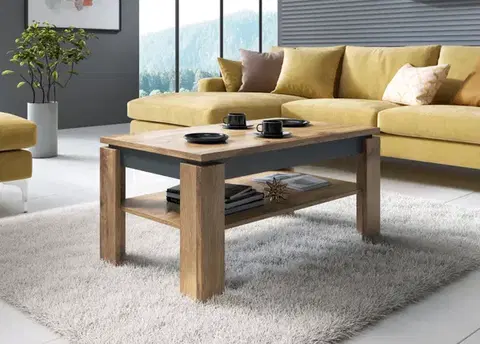 Konferenčné stolíky CAMA MEBLE Toro konferenčný stolík dub wotan / antracit