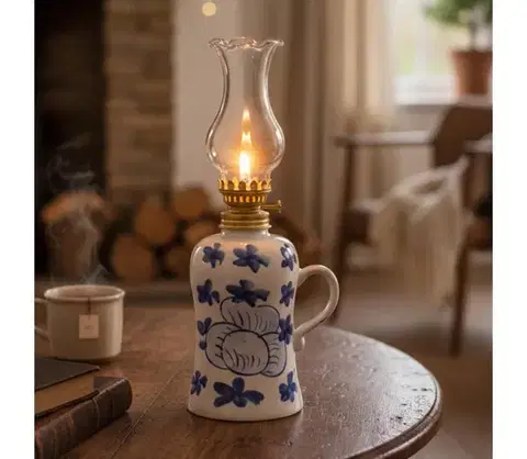 Lampy BRILAGI - Petrolejová lampa MERLIN biela/modrá 8590828169420