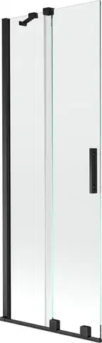Sprchové dvere MEXEN/S - Velar Dvojkrídlová posuvná vaňová zástena 70 x 150, transparent, čierna 896-070-000-01-70