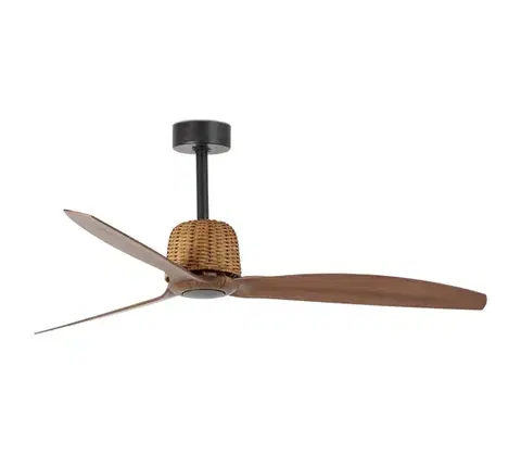 Ventilátory FARO Barcelona FARO 33435-Stropný látor WEAVER M pr. 128 cm hnedá/čierna + diaľkové ovládanie 33435